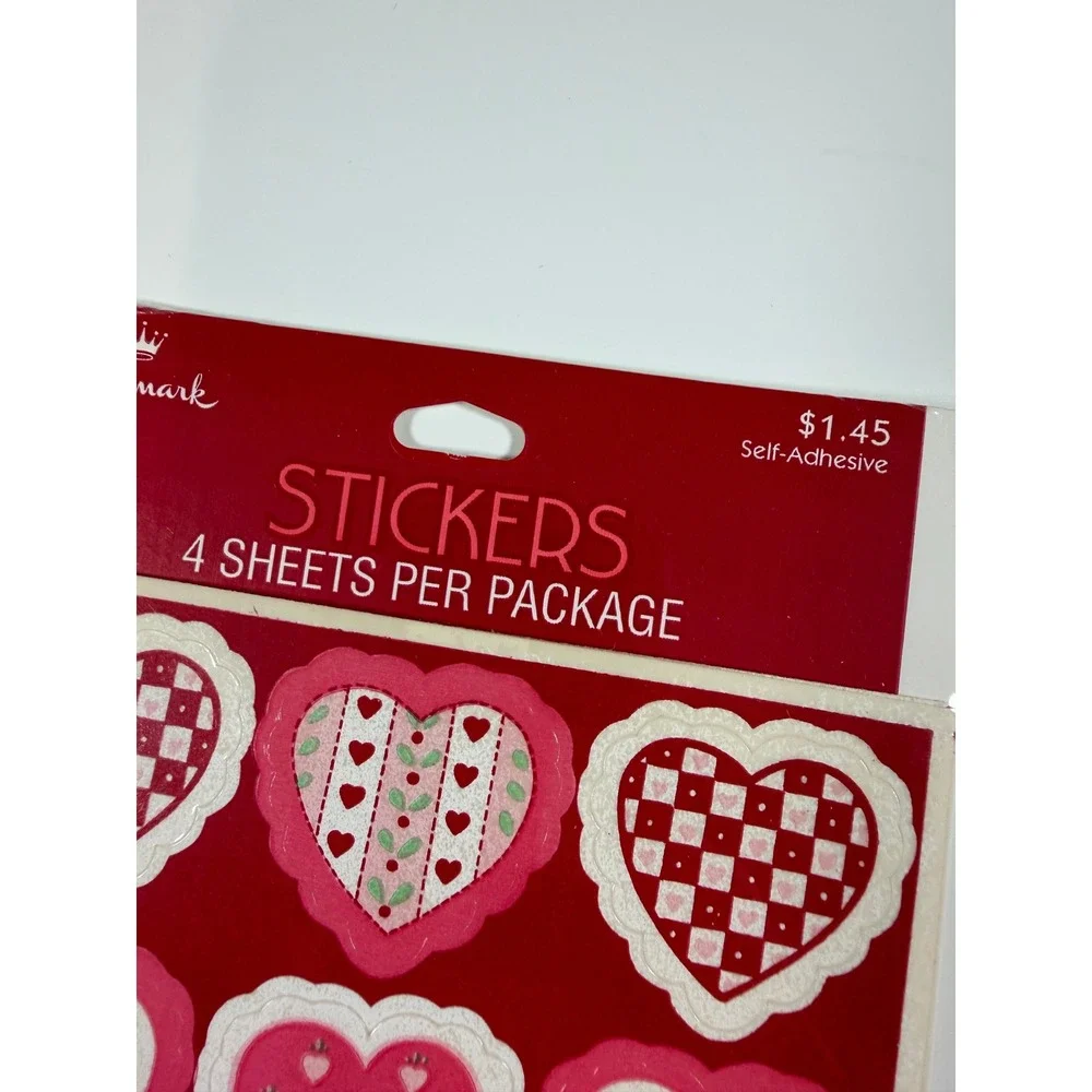 Hallmark 1980s Valentines Day Hearts 4 Sticker Sheets Sealed Plus 1 Ephemera